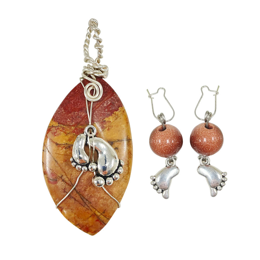 Dr. Melba Ketchum Stone Pendant & Earrings