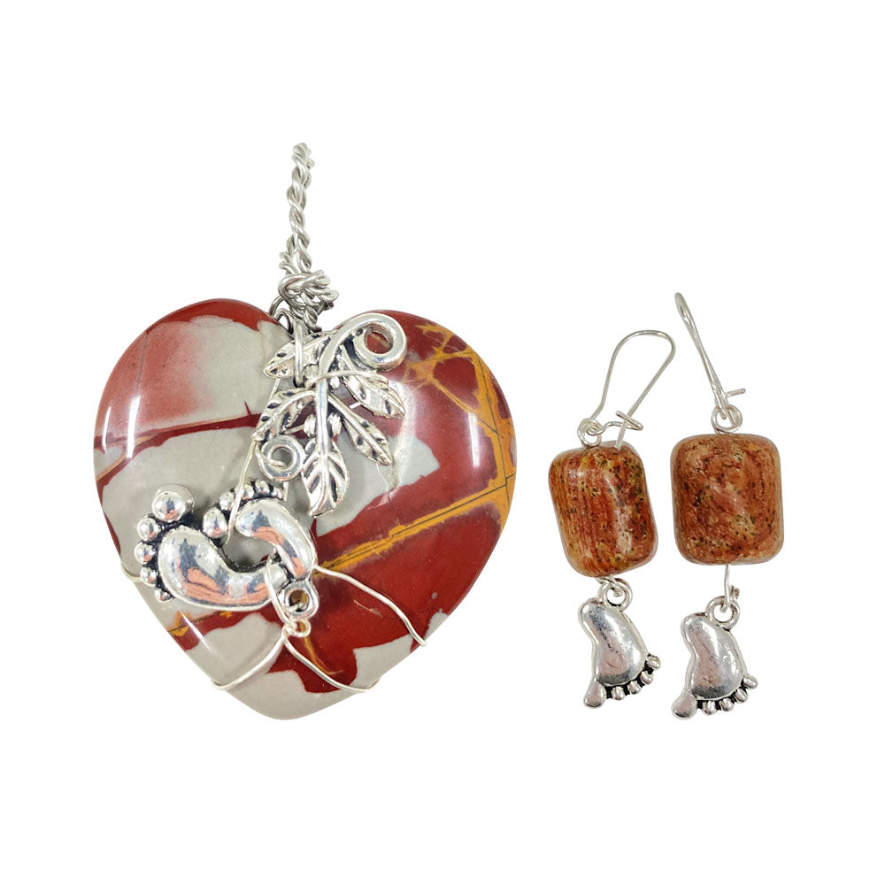 Dr. Melba Ketchum Stone Pendant & Earrings