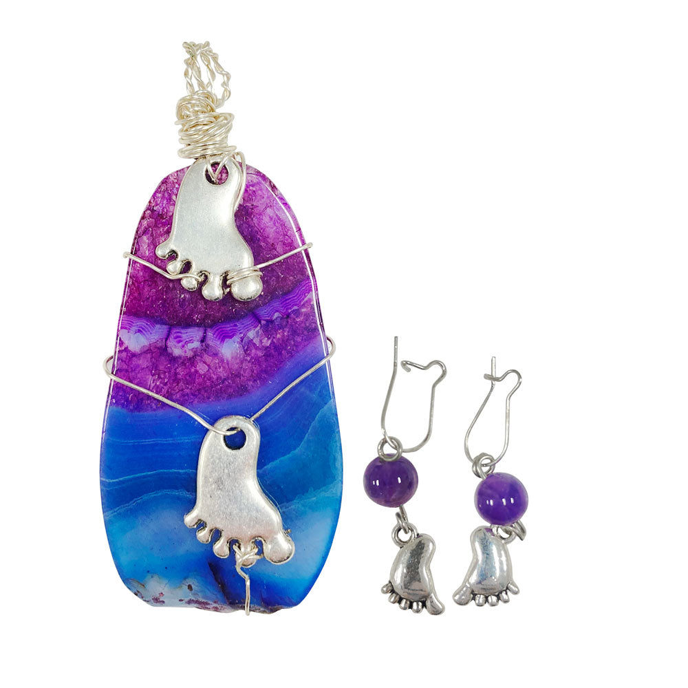 Dr. Melba Ketchum Stone Pendant & Earrings