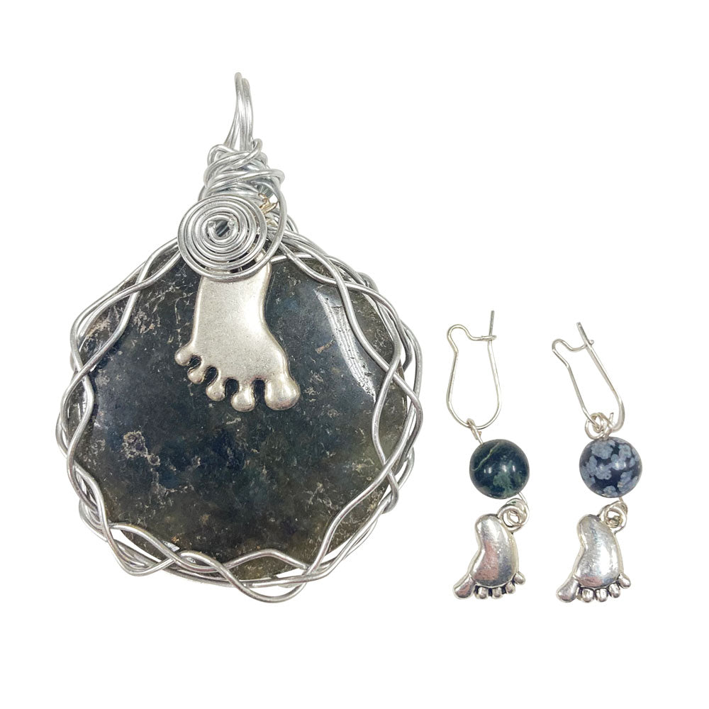 Dr. Melba Ketchum Stone Pendant & Earrings