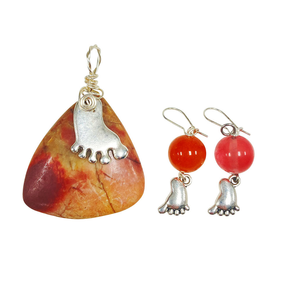 Dr. Melba Ketchum Stone Pendant & Earrings