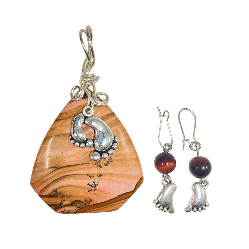 Dr. Melba Ketchum Stone Pendant & Earrings