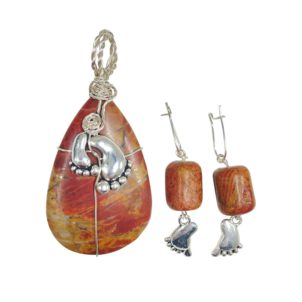 Dr. Melba Ketchum Stone Pendant & Earrings