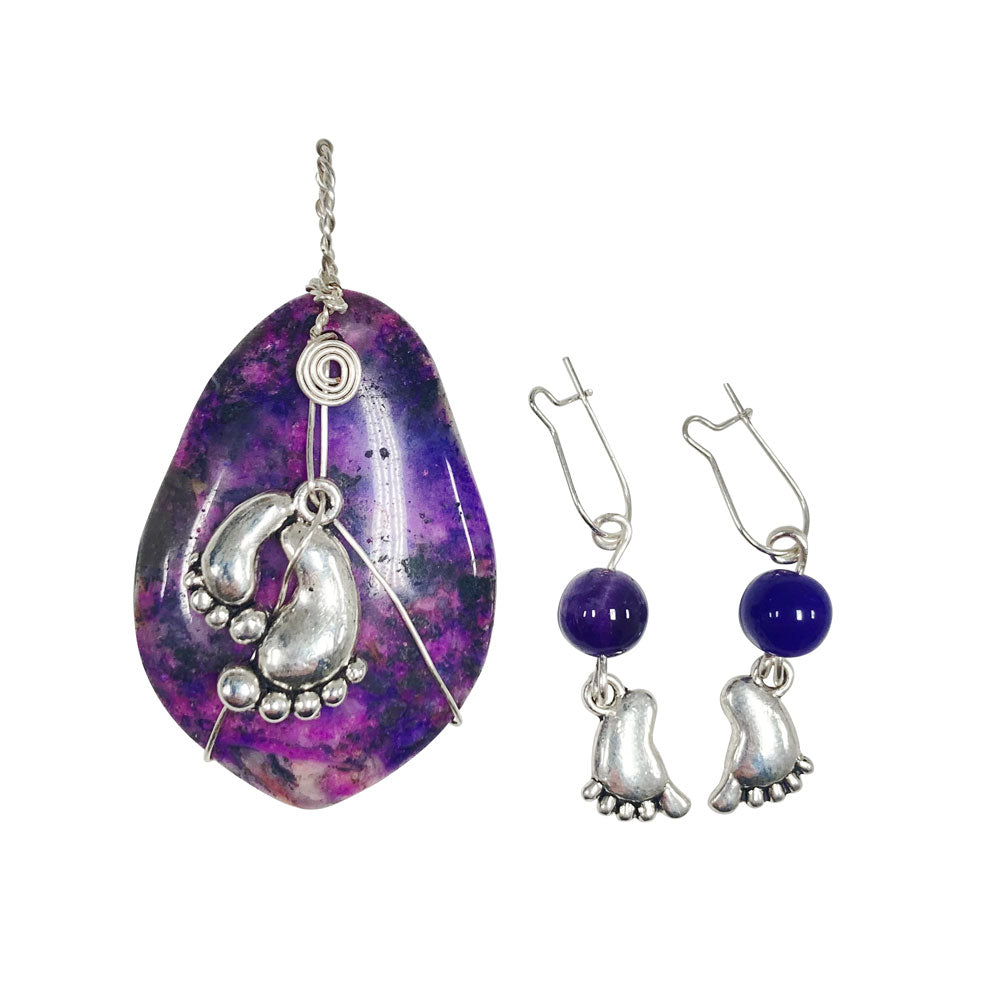 Dr. Melba Ketchum Stone Pendant & Earrings