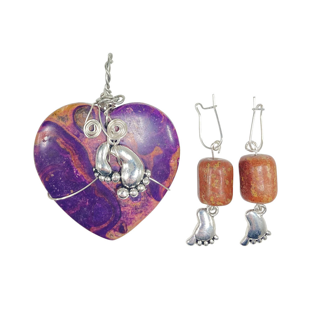 Dr. Melba Ketchum Stone Pendant & Earrings