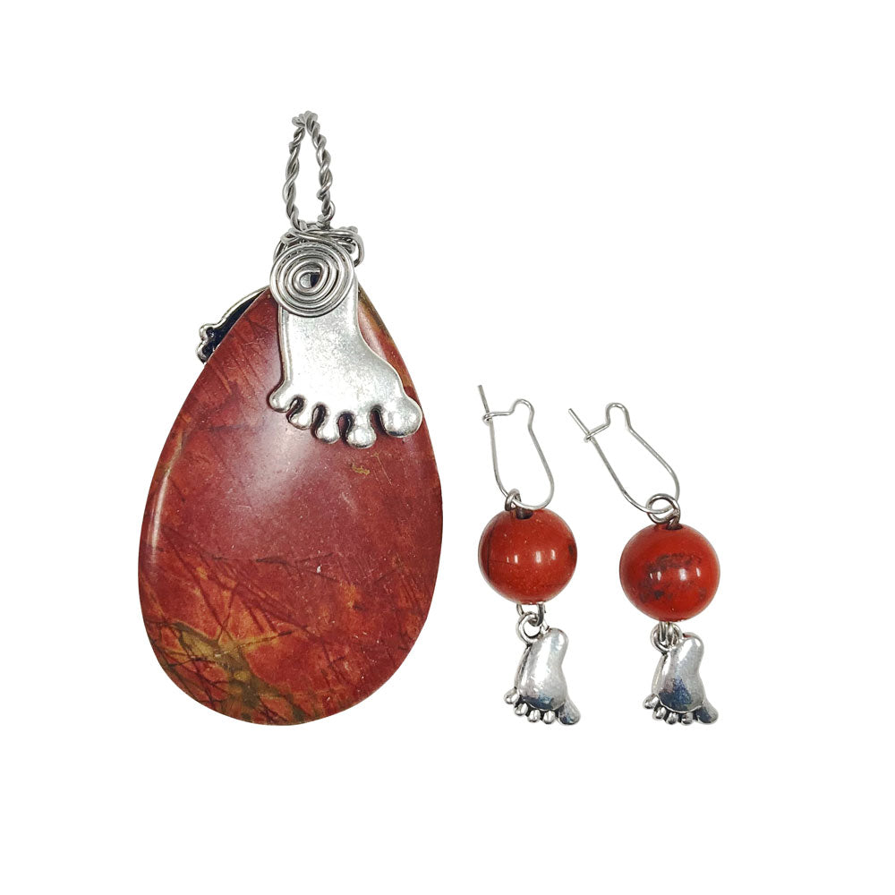 Dr. Melba Ketchum Stone Pendant & Earrings