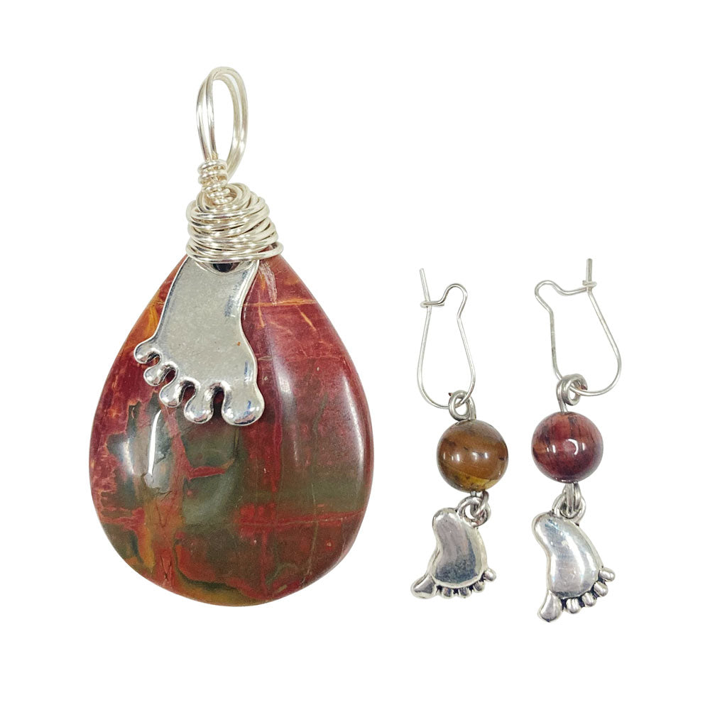 Dr. Melba Ketchum Stone Pendant & Earrings