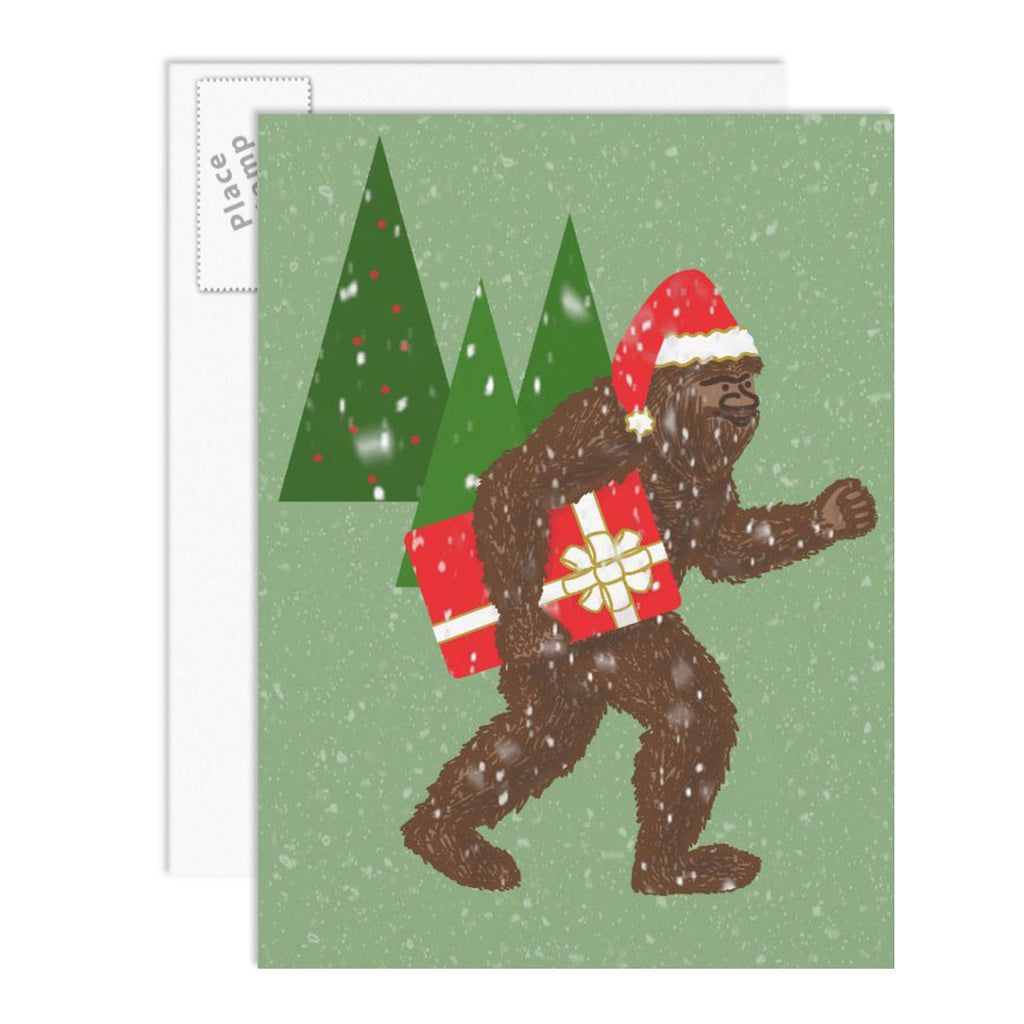 Santa Bigfoot Postcard, 4 Postcards - Sasquatch The Legend