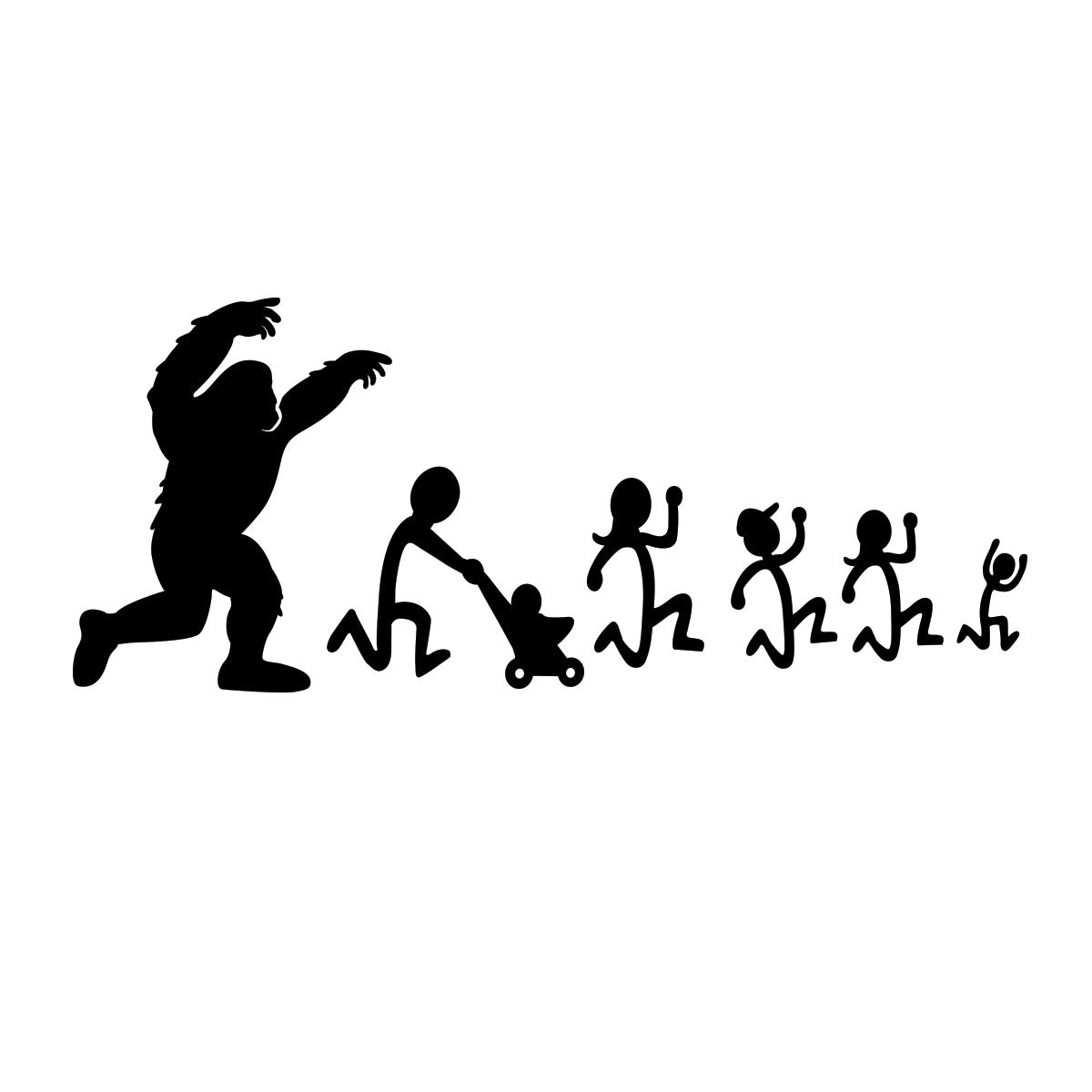 Sasquatch Stick Figure Family Vinyl Decal