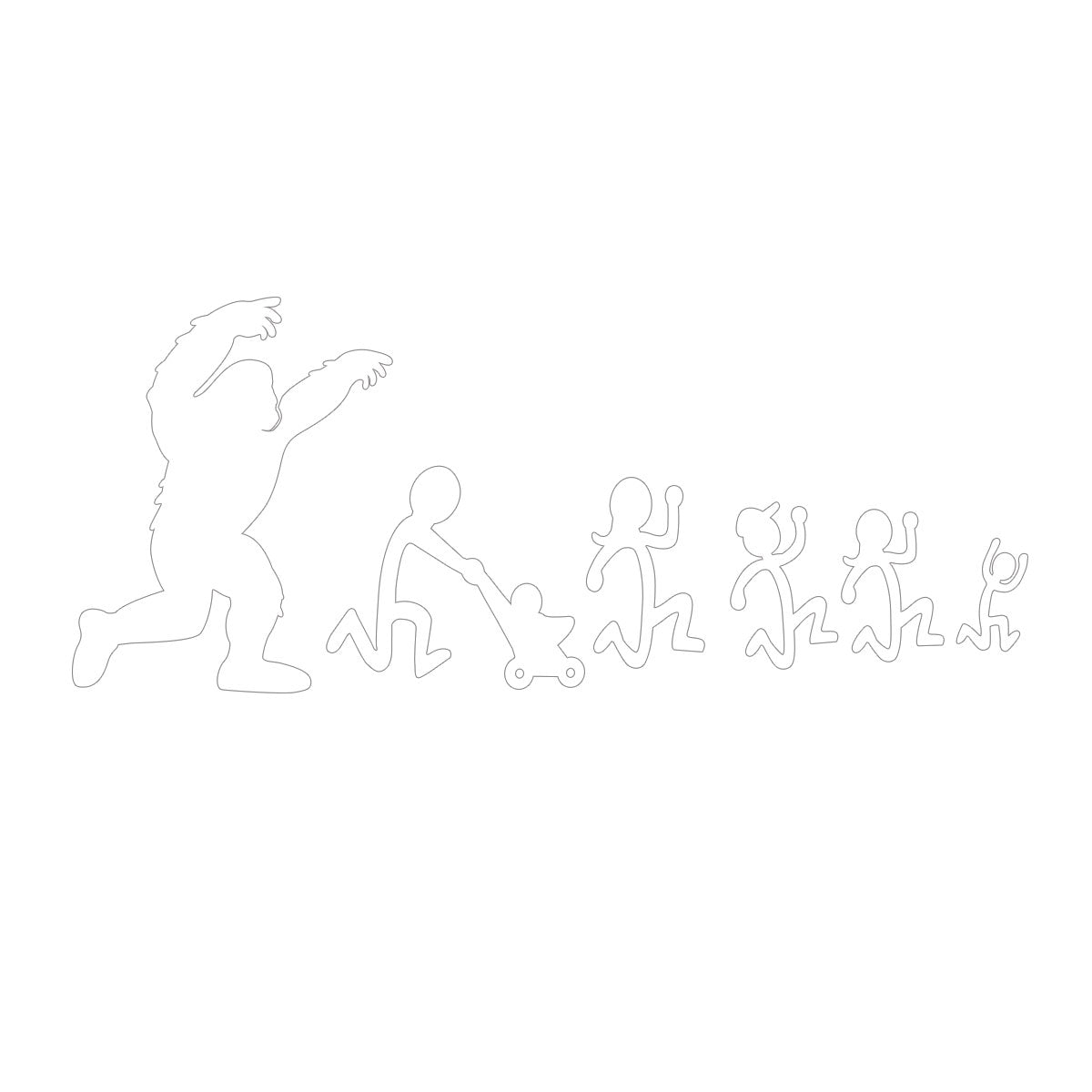 Sasquatch Stick Figure Family Vinyl Decal