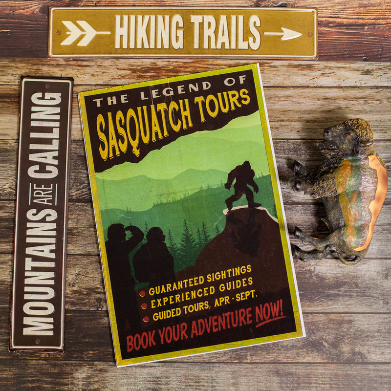 Vintage The Legend of Sasquatch Tours Poster - Sasquatch The Legend