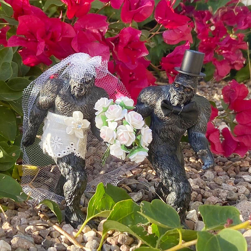 Sasquatch Wedding Cake Topper, Bride & Groom