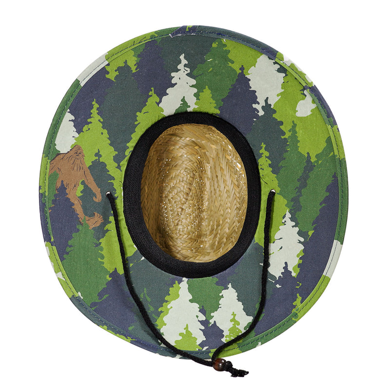 Straw Sun Hat with a Sasquatch The Legend Patch on the front