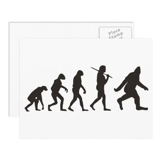 The Evolution of Sasquatch Postcard - Sasquatch The Legend