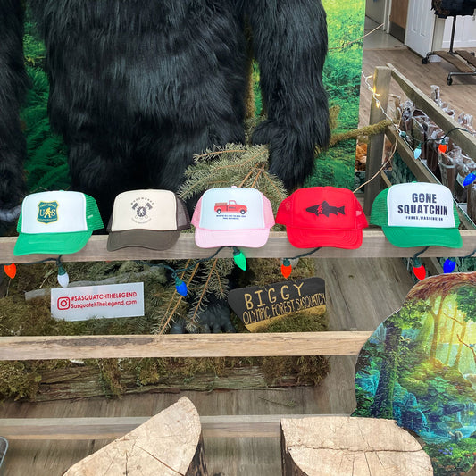 Trucker Hats: Sasquatch, Bigfoot, Twilight and Banana Slug Rainbow