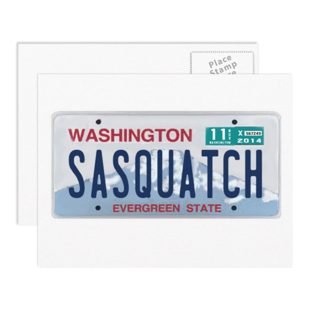 Washington Sasquatch License Plate Postcard - Sasquatch The Legend