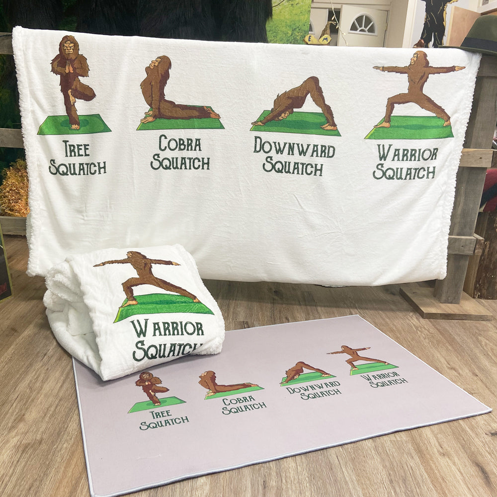 Sasquatch Yoga Fleece Blanket