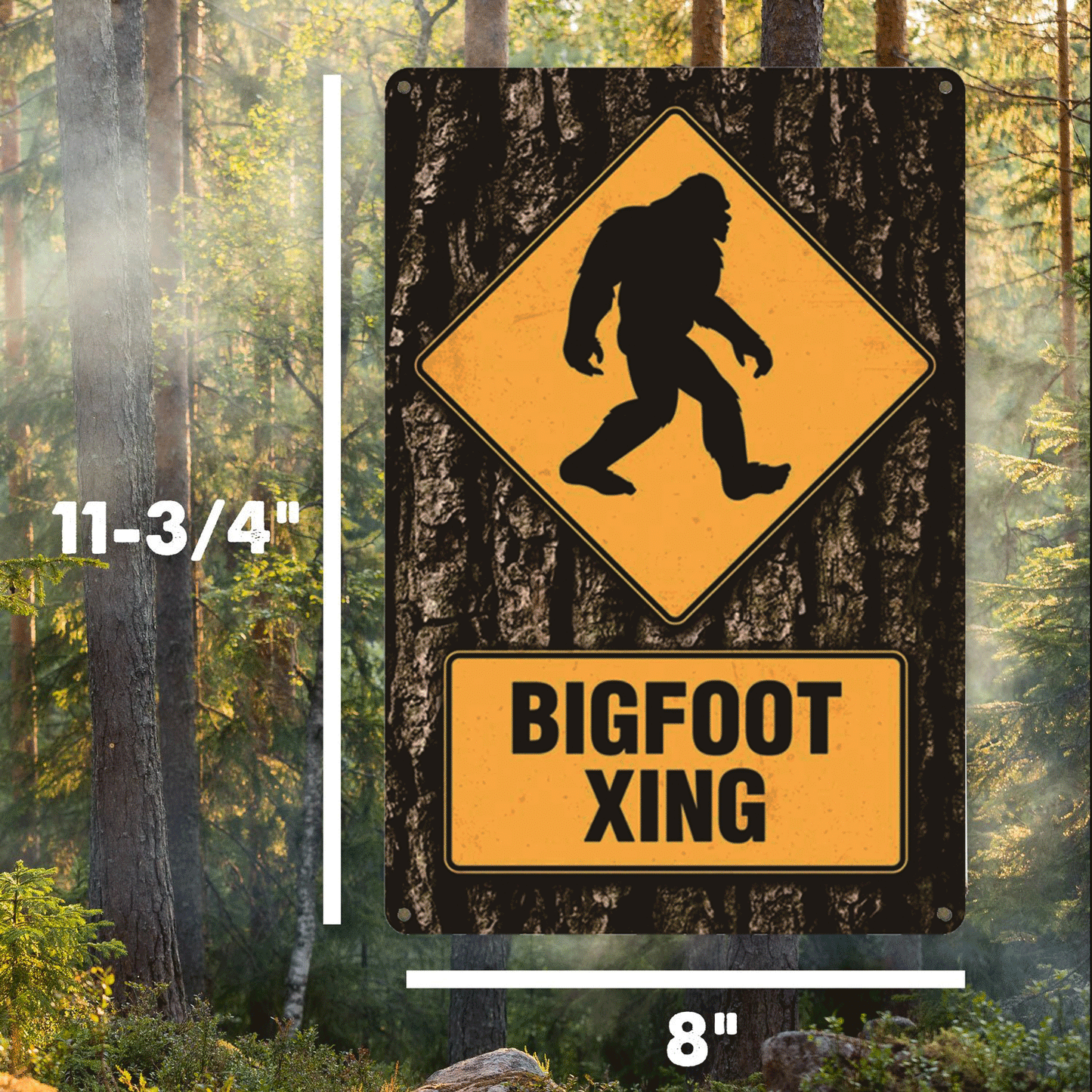 BIGFOOT XING Tin Sign - Sasquatch The Legend