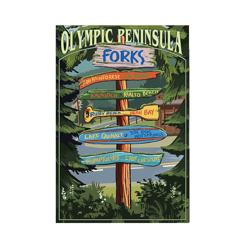 Forks WA, Sign Destinations Postcard - Sasquatch The Legend