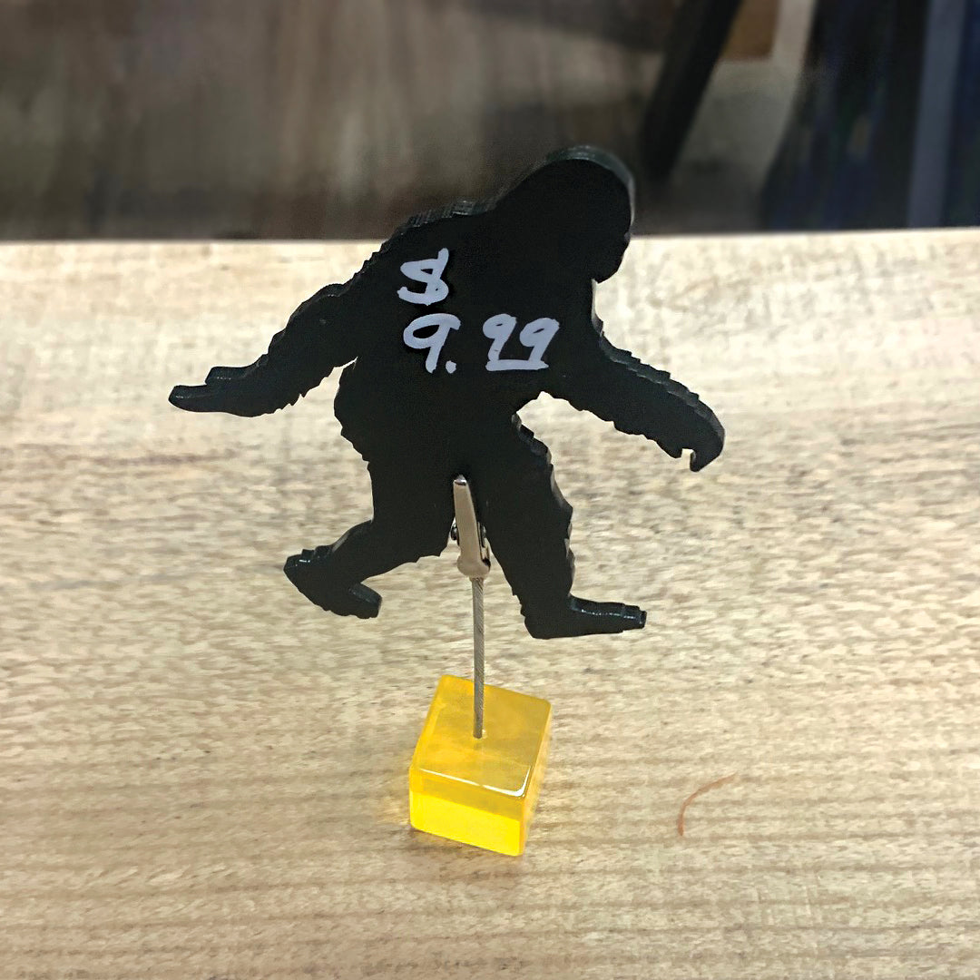 4" Sasquatch Bigfoot Shaped Price Holder with Acrylic Block Clip ( 6-Pack )