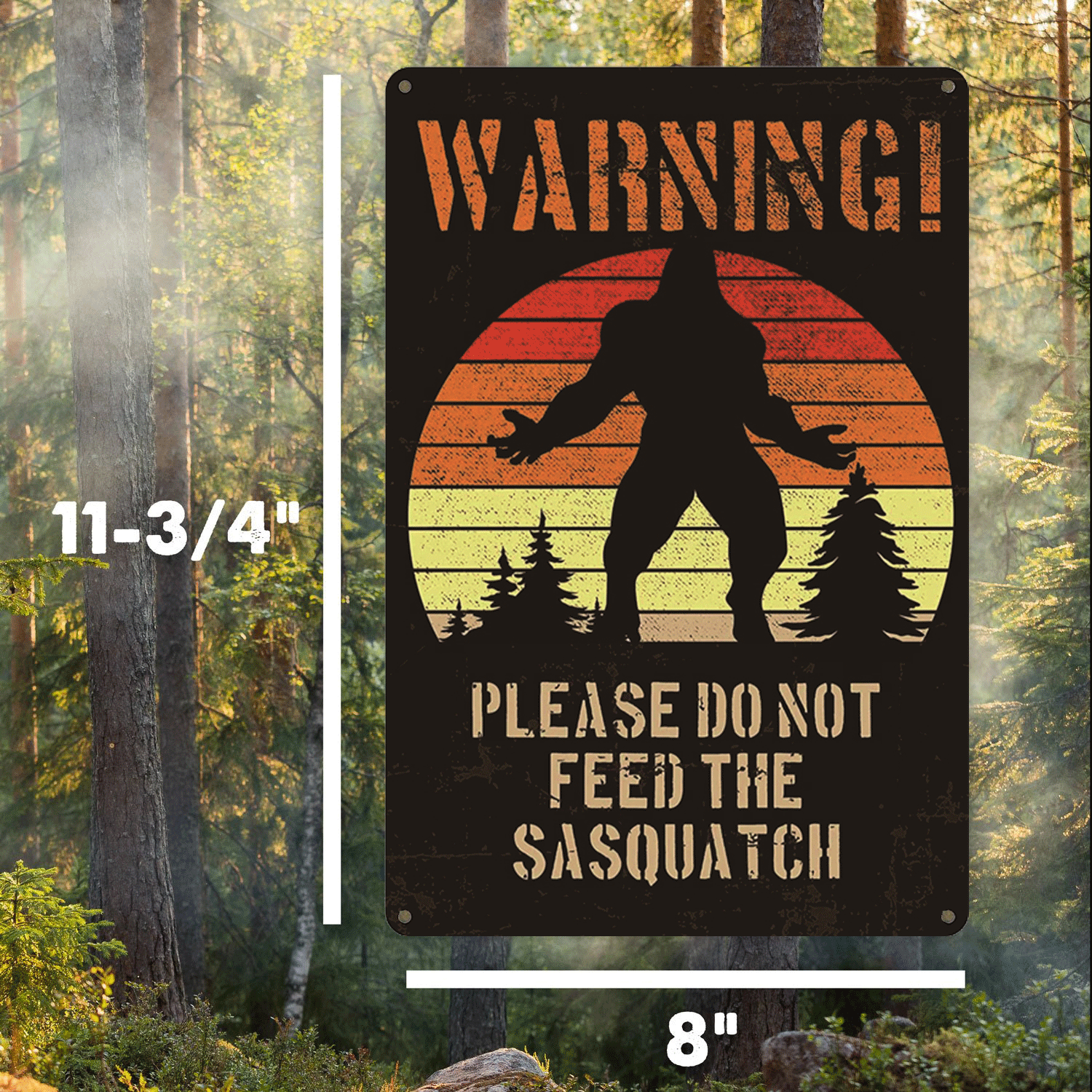 Retro Do Not Feed Sasquatch Tin Sign - Sasquatch The Legend