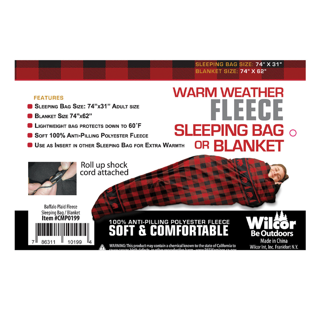 Heavyweight Fleece Sleeping Bag Blanket - Sasquatch The Legend