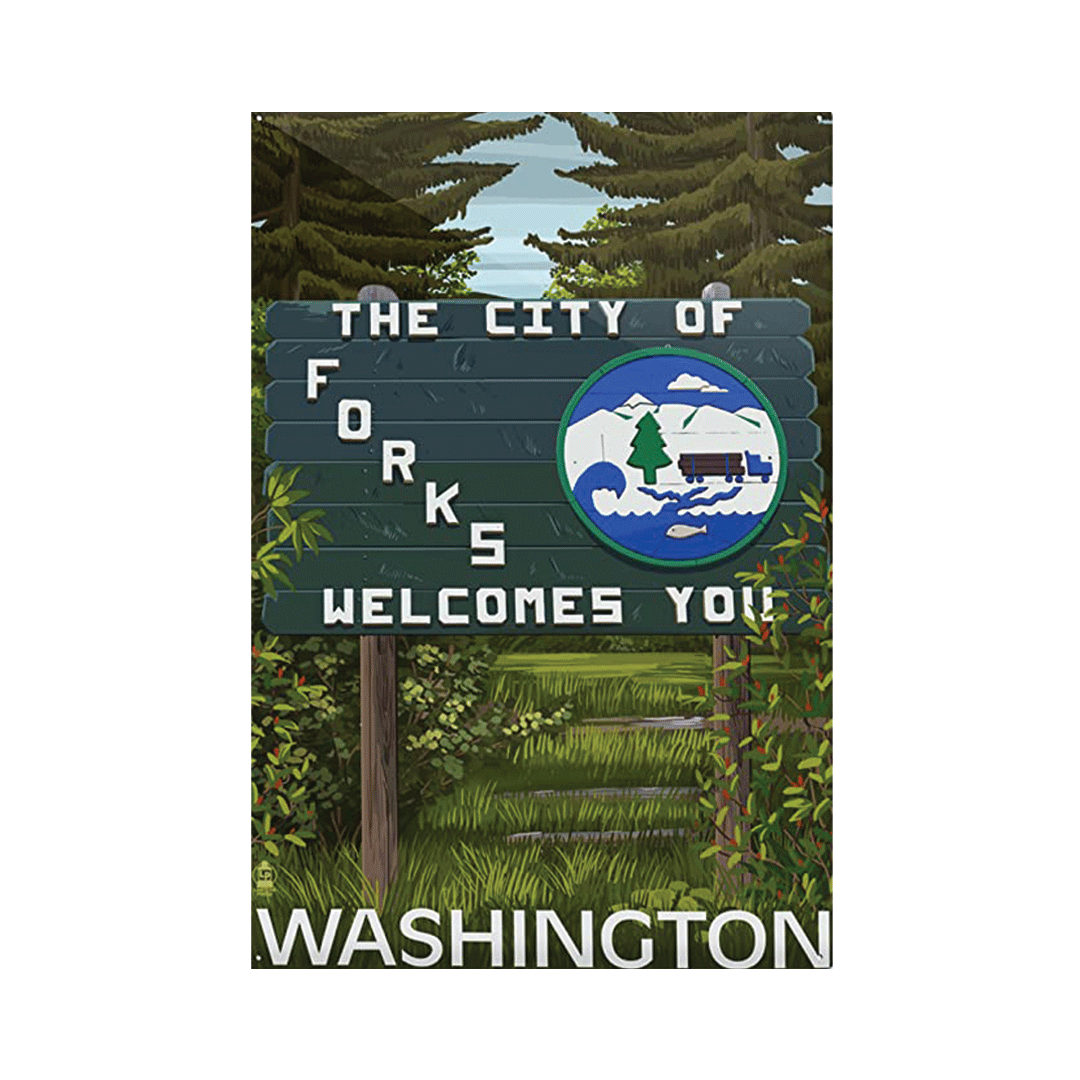 Forks WA, Town Welcome Sign Postcard - Sasquatch The Legend