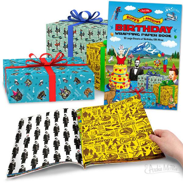 Accoutrements Super Awesome Birthday Wrapping Paper Book